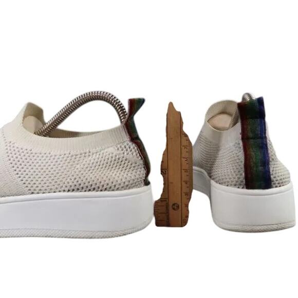 Steve Madden Shoes Womens 7 Sneakers Slip On Casual Fashion Knit White Platform - Picture 8 of 16